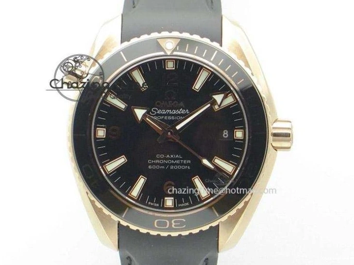 0213 HighPerformance Seamaster Planet Ocean GMT 600M Blue Dial SS On Blue Rubber Strap A 8278